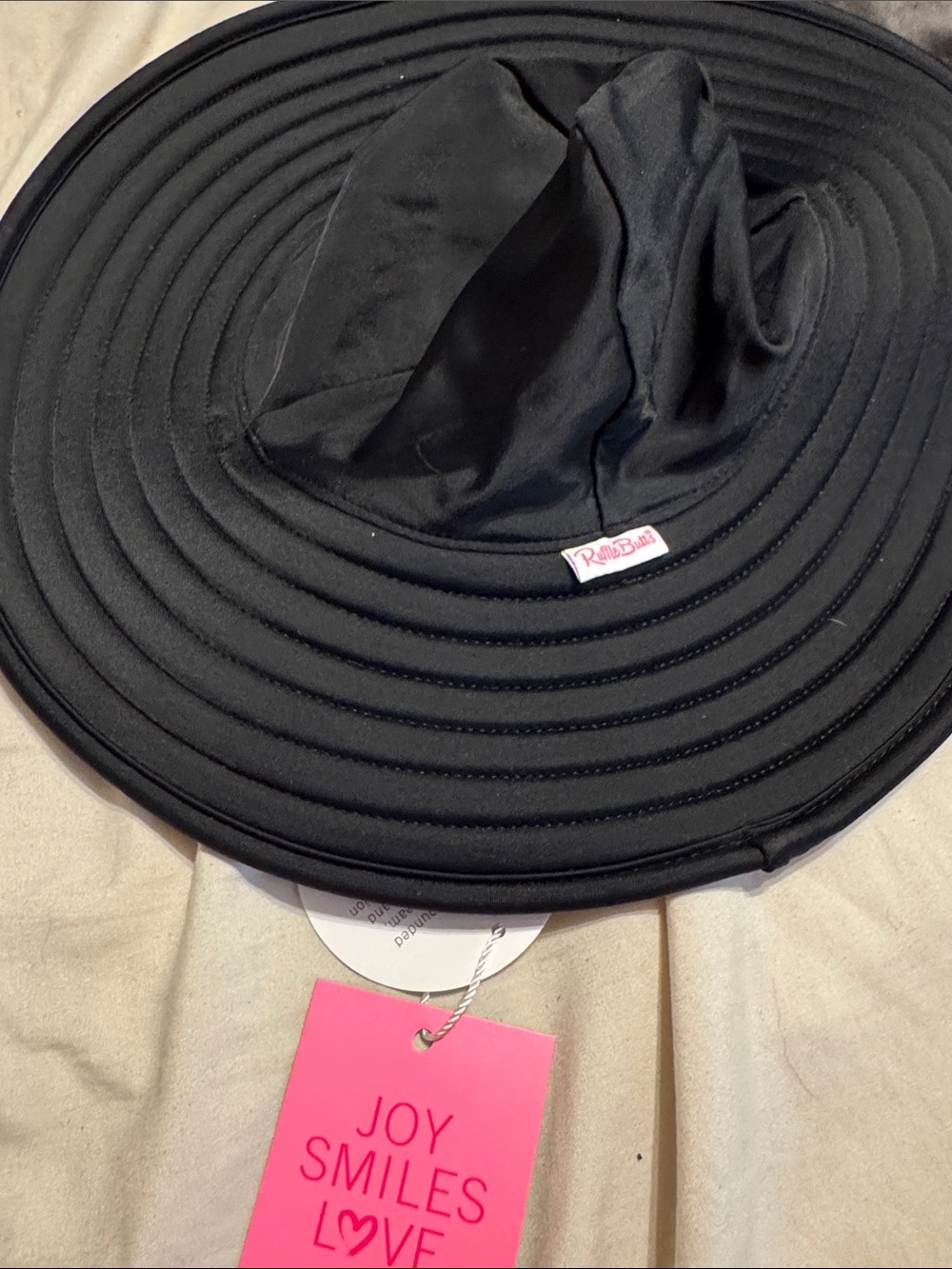 Ruffle butts Black Wide-Brim Packable Sun Hat